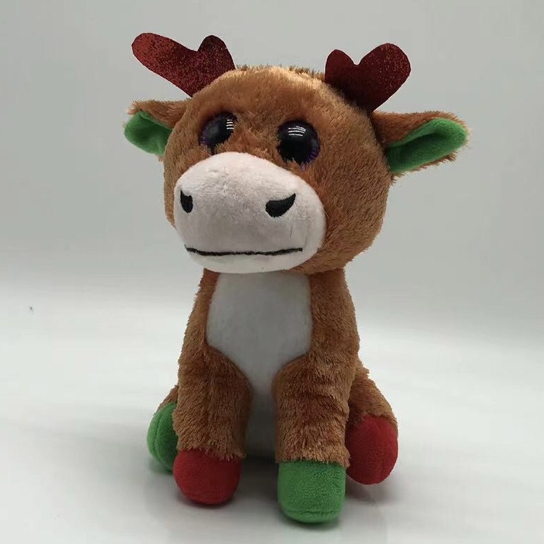 Wholesale plush toy moose custom cuddly Christmas gifts plush toys reindeer